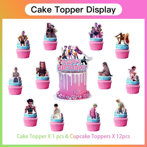 KPOP Hunters Birthday Party Supplies Set Balloons Cake Toppers Banner - Picture 4 of 7
