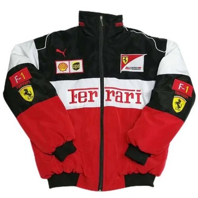 Vintage Ferrari F1 Racing Jacket, Embroidered Racing Team Jacket