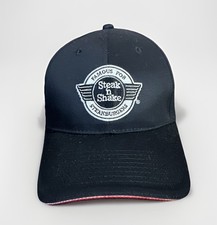 NEW STEAK 'N SHAKE ADJUSTABLE SNAP BACK BASEBALL HAT CAP BLACK, EMPLOYEE UNIFORM