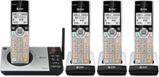 AT&T CL82407 DECT 6.0 4-Handset Cordless Phone with Smart 4 Handsets, Silver