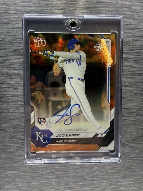 2026 Topps Now Road to Opening Day Jac Caglianone Auto Orange Foil 11/25 RC RPS