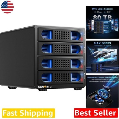 Aluminum 4-Bay HDD SSD Enclosure RAID 0/1/5/10 USB 3.0 eSATA 80TB