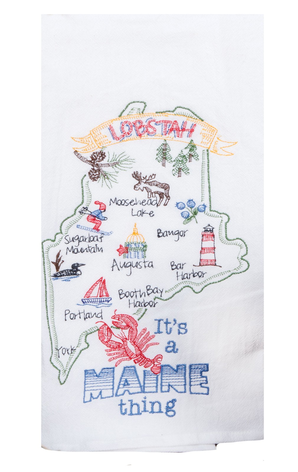 Kay Dee 2 Piece Home State of Maine Kitchen Dish Towel Bundle of 2