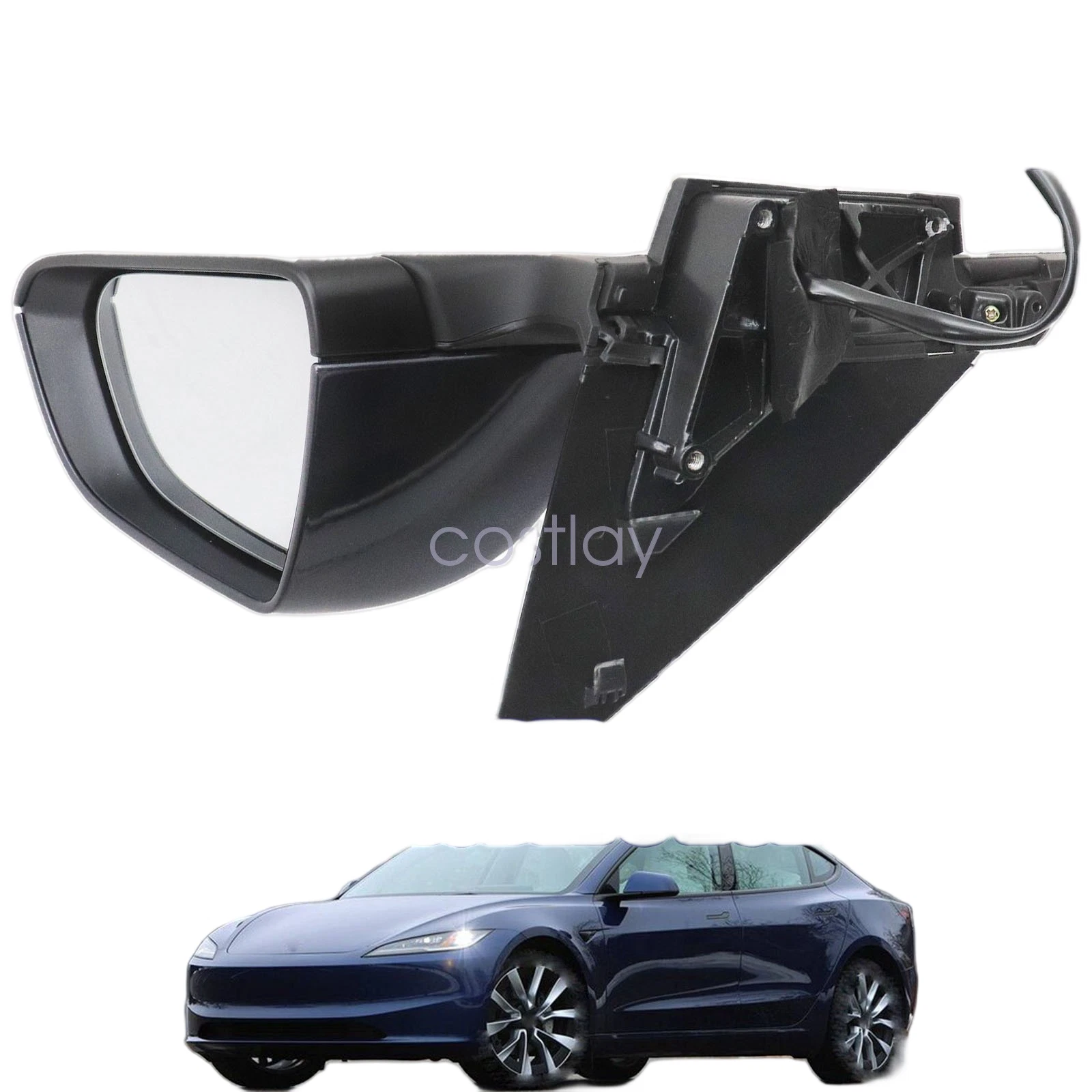 1592032-00-G Stealth Gray 1PCS RIGHT Side Mirror For Tesla Model 3 M3 2020-2025