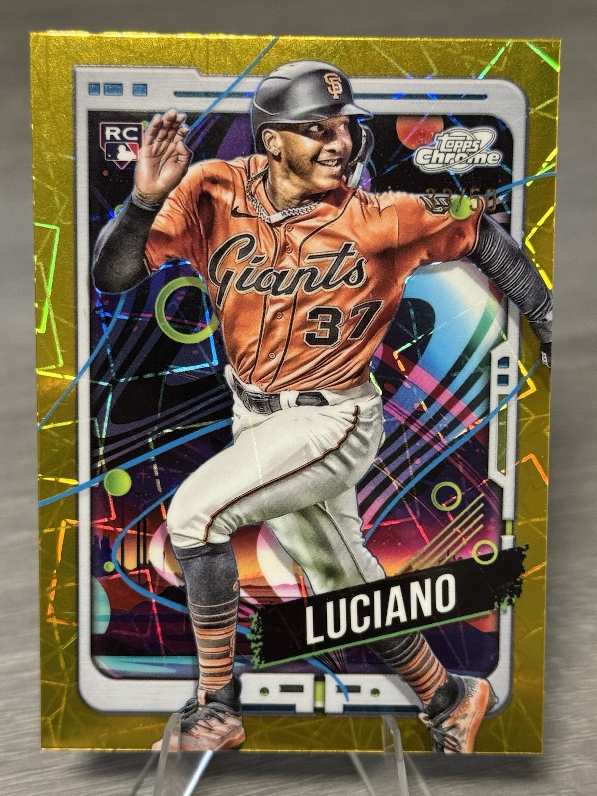 💫☄️MARCO LUCIANO 2024 Topps Cosmic Chrome Gold Interstellar RC /50 #GIANTS!☄️💫
