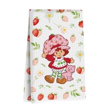 Cute Strawberry Kitchen Towel, Absorbent Decorative Waffle Weave Hand Towel G...