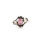Vintage Black Hills Gold Sterling Silver 925 Leaf Grape Vine Pink Stone Sz 9