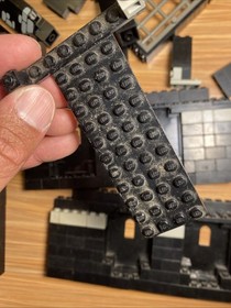 VTG Lego Black Castle Lot Walls Arches Windows Pieces 6086 6085 Dirty Scratched