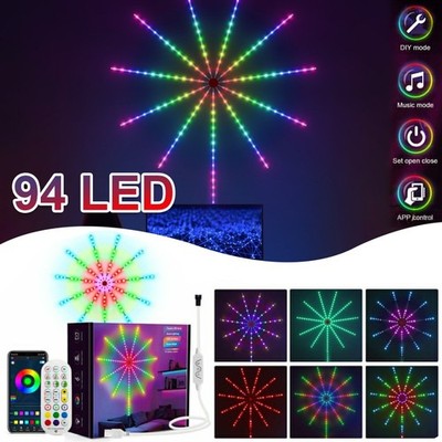 94LED Firework Strip Lights Dream Color RGB Smart Music Sync APP&Remote Control
