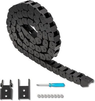 1M Drag Chain Cable Carrier R18 10x10mm Plastic Black Towline Wire Chain CNC
