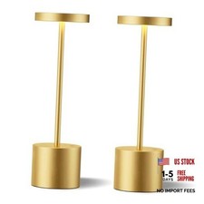 Cordless Lamp Set, Rechargeable Lamps, 3 Color Temperature, LED 2 Pack Gold