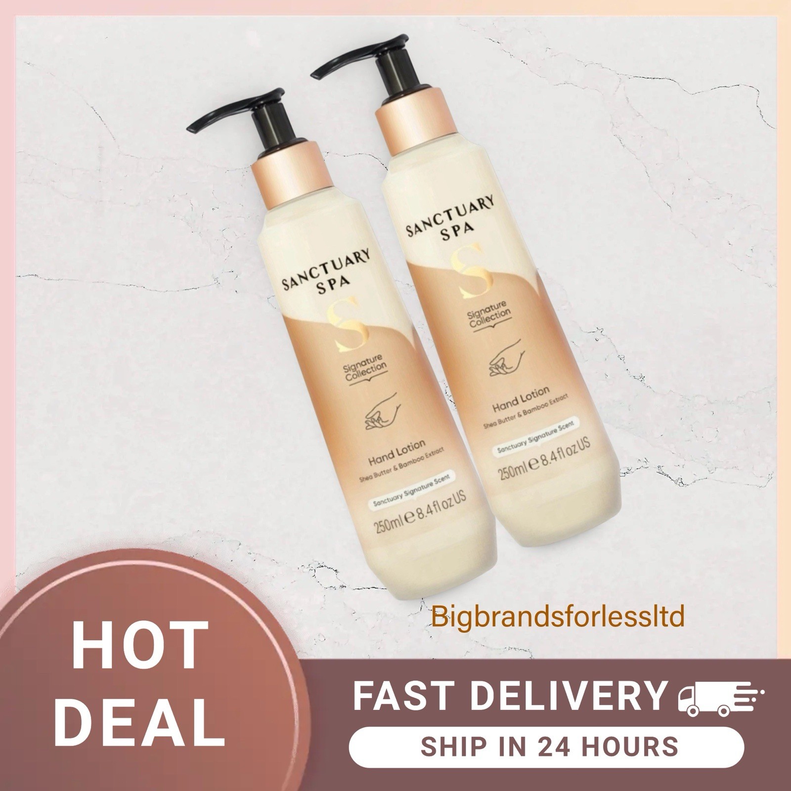 Sanctuary Spa Shea Butter Hand Lotion, No Mineral Oil 250 Ml-2 Pack