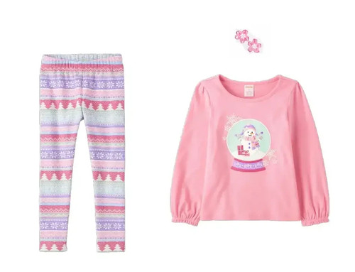 NWT Gymboree Girls Size 7 LITTLE SNOWFLAKE Snowman Tee Cozy Leggings Clips NEW - Picture 7 of 10