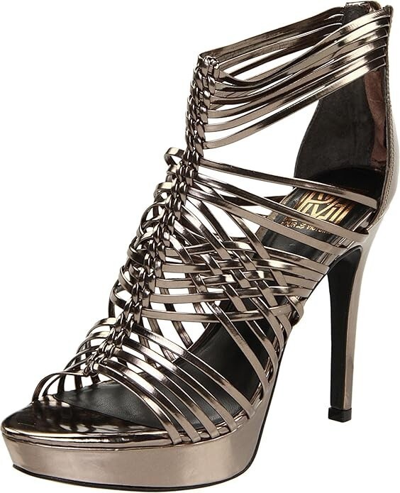 Pour La Victoire Women's Aurora Stiletto Heels Sandal Pewter 8 M RARE NIB 🎀 