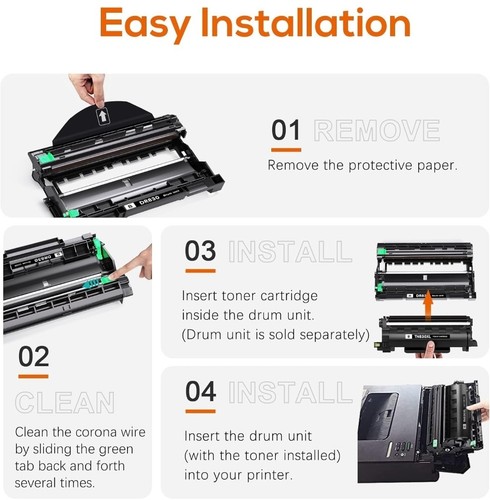 Compatible DR830 Drum Unit (NOT Toner) Replacement for Brother (2 Pack) - 第 7/7 張圖片