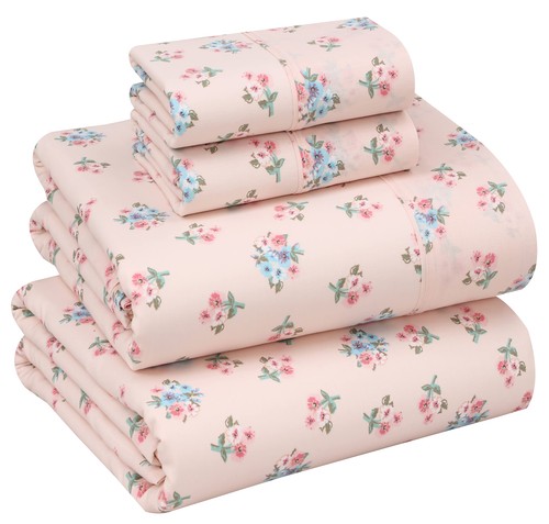 4 Piece 100% Cotton Sheet Set Deep Pocket 200 Thread Count Cozy Soft Bed Sheets - Picture 240 of 247