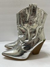 Cape Robin Fever Boots Metallic Silver Croc-Embossed Finish Women?s 10M Western