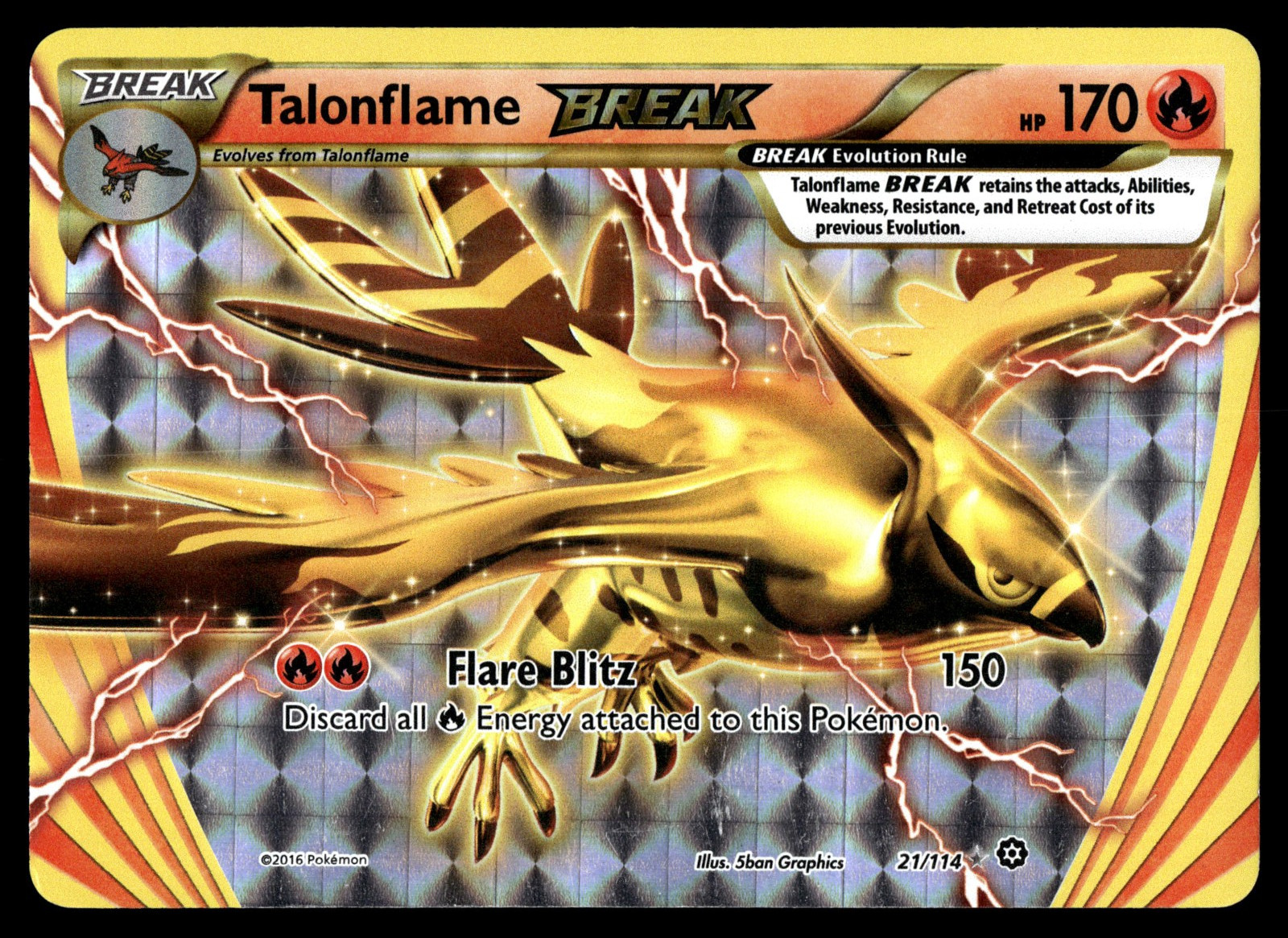 2016 Pokemon XY Steam Siege 21 TalonFlame Break LP