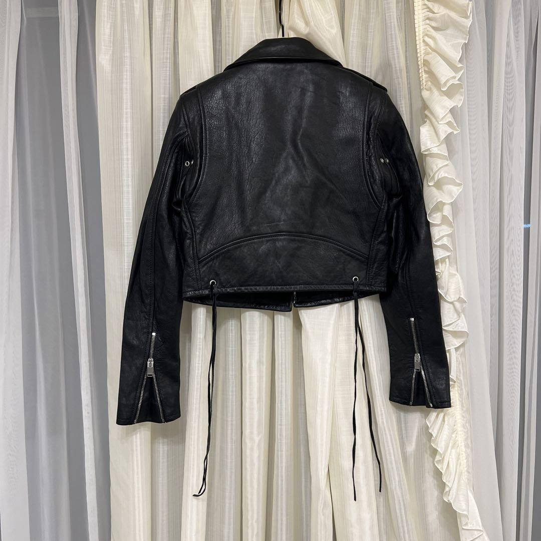 Giacca doppia SAINT LAURENT in pelle nera edizione Eddie