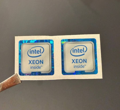 2x Intel Xeon Inside Sticker Label Decal 18mm x 18mm