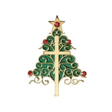 Exclusive Christmas Tree with a Cross Hanging Ornament with Verse, 3.5-Inch