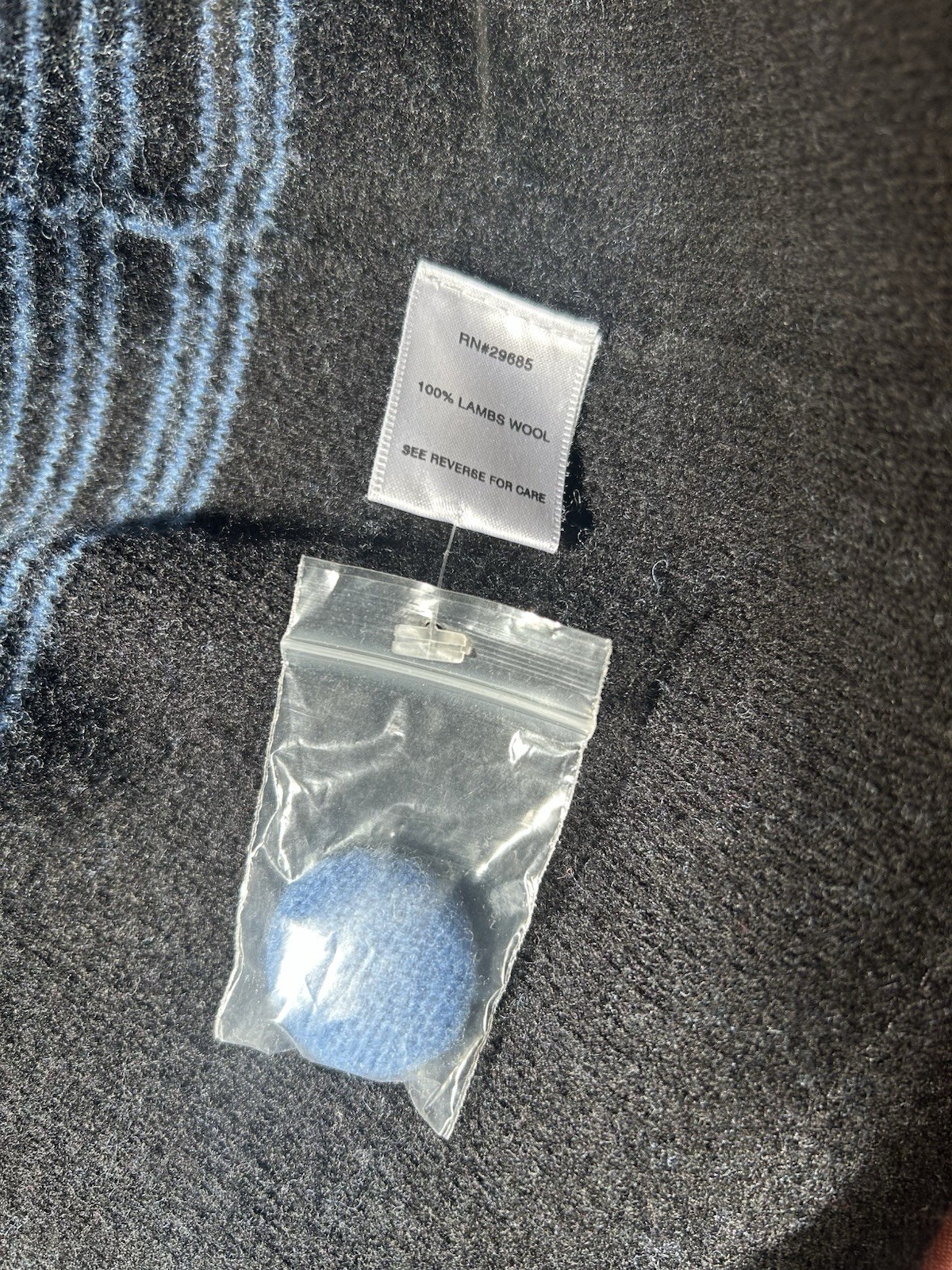 Pendleton Blue Black Striped Button Lambs Wool Ov… - image 4