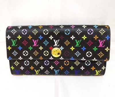 LOUIS VUITTON Women Wallet M60444 Portefeuille Sarah Multicolor Monogram 19x10cm