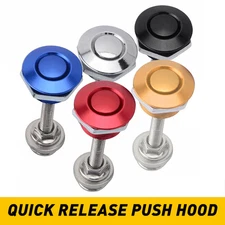 2-10 Push Button Quick Release Hood Car Bumper Latch Kit Bonnet Pins Lock Clip D