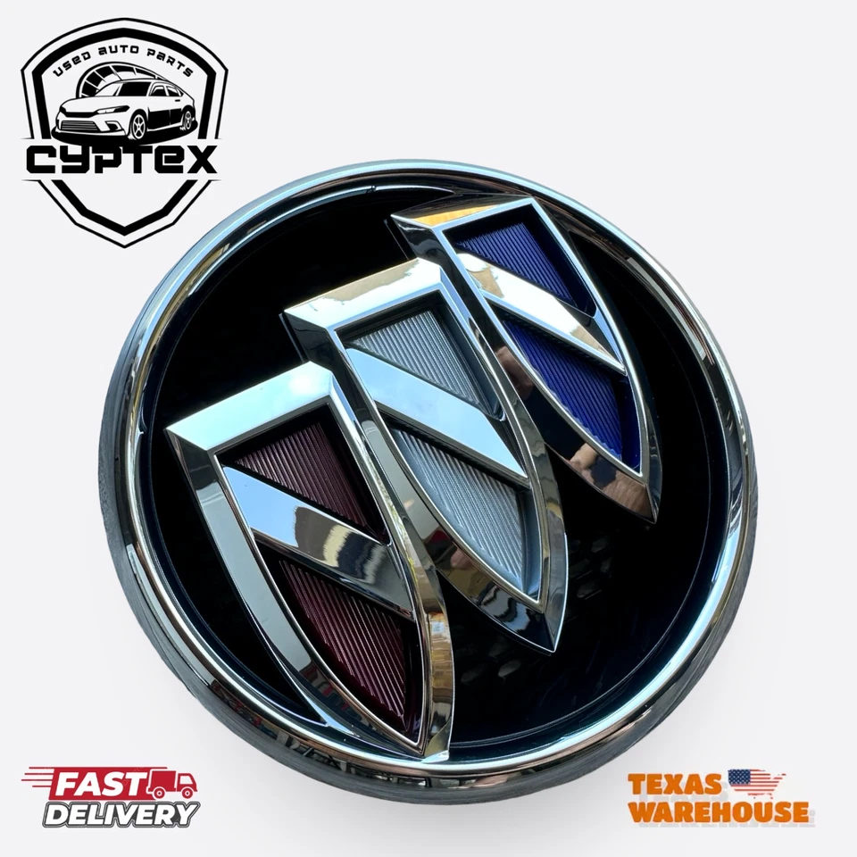 Buick Envision 2019 a 2020 parrilla delantera emblema logotipo tres escudos color OEM Foto 4 de 4