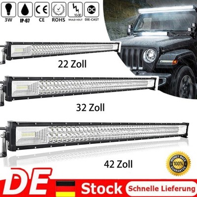 22 32 42 Zoll 12V/24V LED Light bar Lichtbalken Arbeitsscheinwerfer Offroad DHL