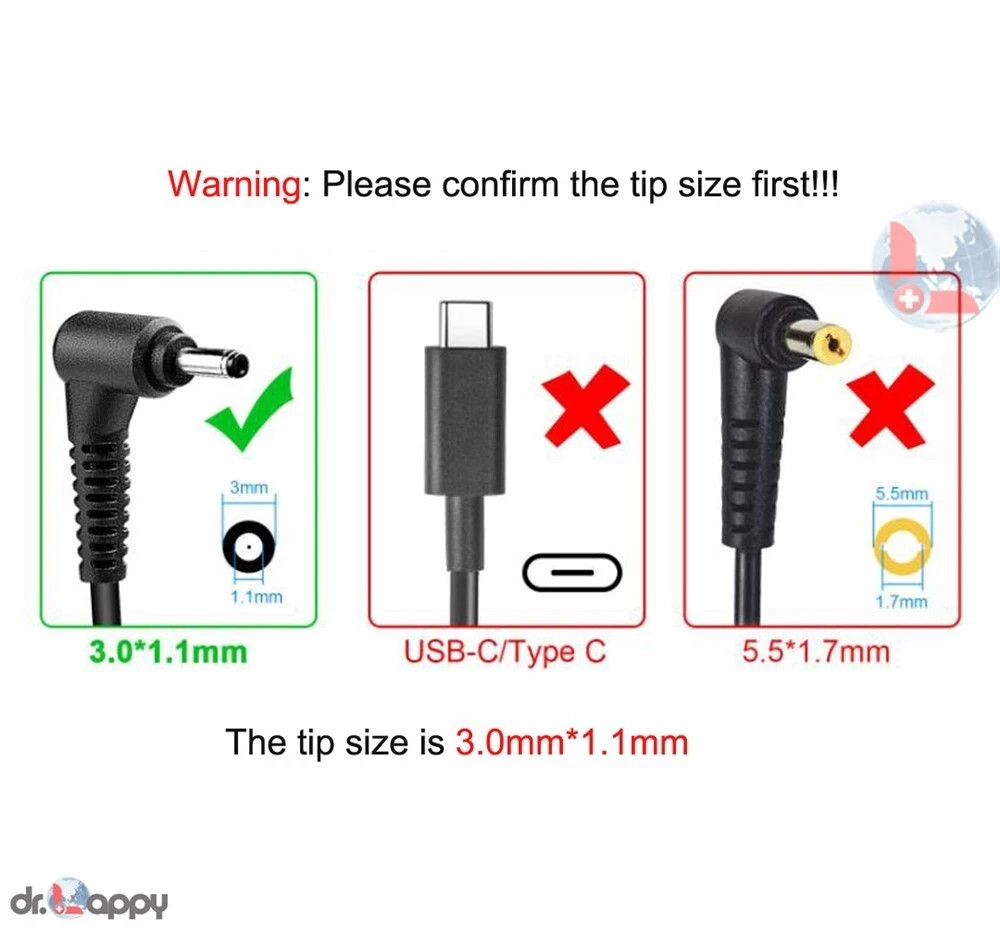 Genuine Chicony for Acer Charger AC Power Adapter A18-045N2A 19V 45W 3.0*1.0mm