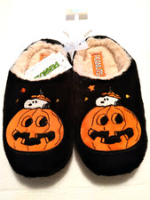 NWT Peanuts Halloween Scuff Slippers Sz 6 Small Snoopy Great Pumpkin New