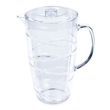 LIVIVO 2L Pitcher Jug Clear Water Jug with Lid Swirl Design Juice Jug Outdoor