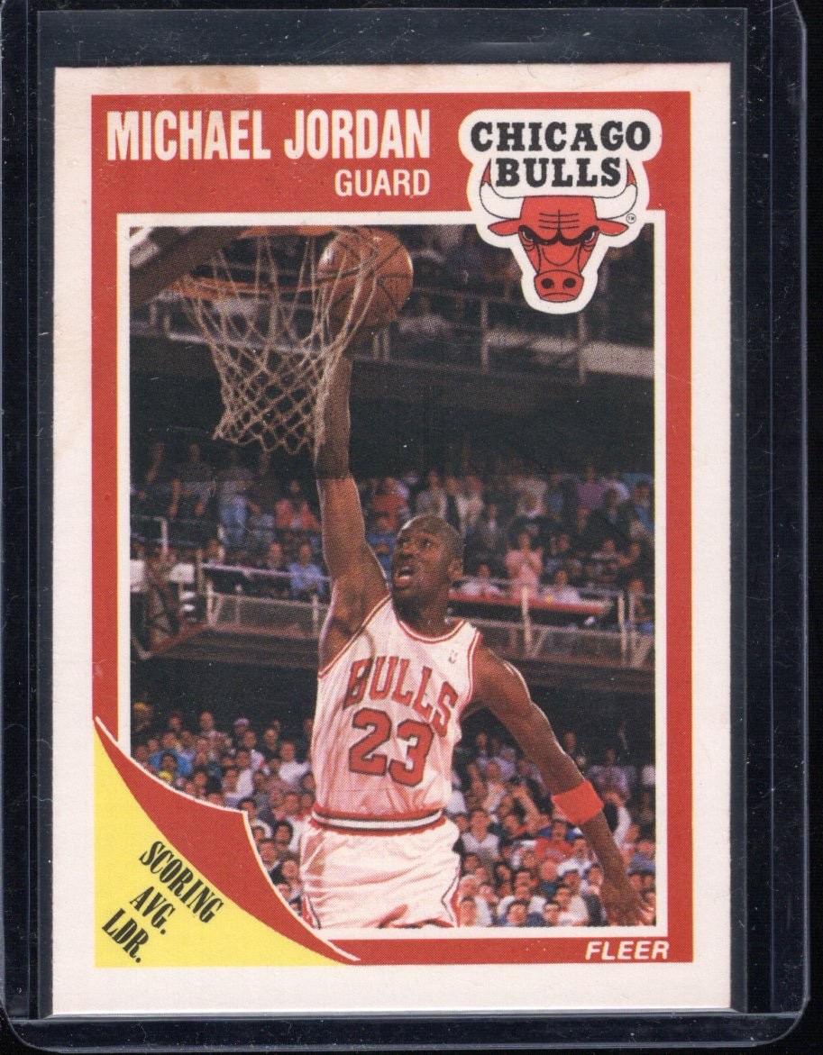 1989 Fleer #21 Michael Jordan EX-MT ( Stain ) , Free Shipping