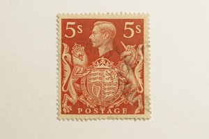 GB 1939 5s Five Shillings Red Royal Arms King George VI Mint used High Value