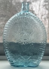Antique GII-24 Double Eagle Historical Flask CRUDE Pontil Eagle & Stars 1800s