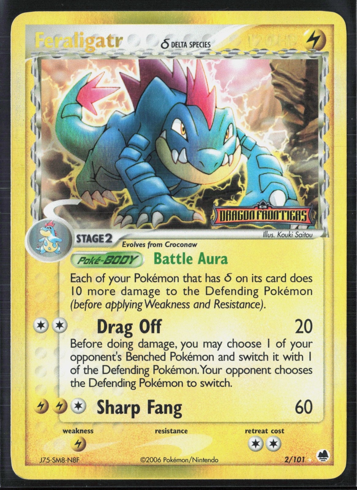 Feraligatr 2/101 Delta Species EX Dragon Frontiers 2006 Reverse Holo