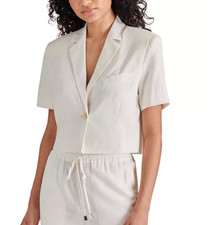 STEVE MADDEN Fayette Cropped Blazer White Size XS 9027