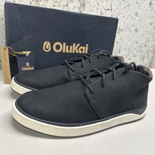 OluKai Papaku 'Ili Men's Chukka Style Boots 10520-4040 Black US Size 12