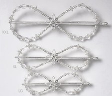 Lilla Rose Starla Star Crystal Silver Flexi Hair Clip FX-3426 XXL Mega 