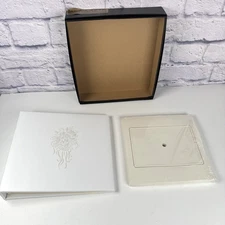 Vtg TAP Fanfare White Pearl Embossed Wedding Photo Album w/ Mats 10x9 ***READ***