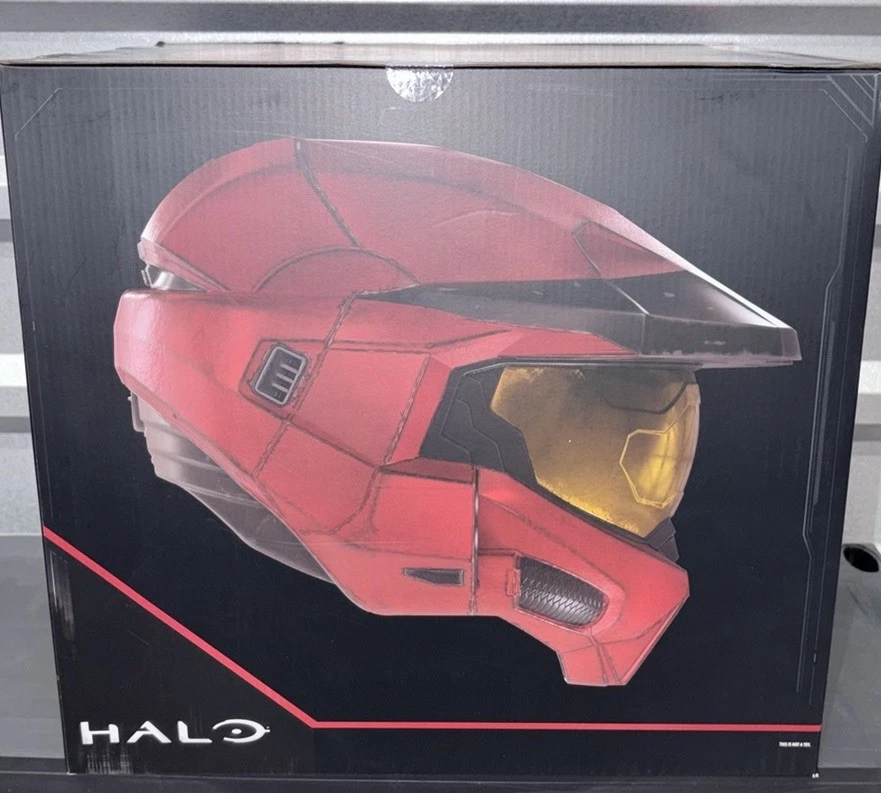 Casco Rojo Halo Spartan Collection Mjolnir Juegos de Guerra Deluxe con Soporte Nuevo Foto 2 de 4