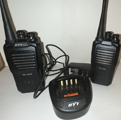 HYT TC-610 Portable/Handheld Two-Way Radios Set with Charger, Black, MPN TC-610