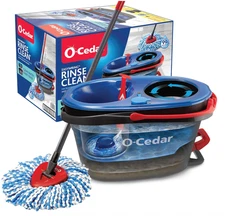 O-Cedar RinseClean Spin Mop & Bucket System-Clean with Clean Water-Removes 99% B