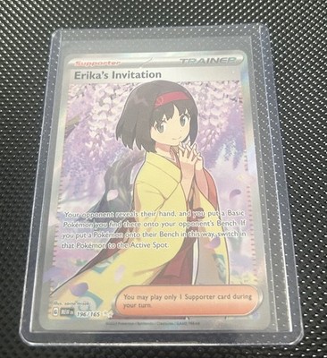 Pokémon TCG Scarlet & Violet Trainer Supporter Erika's Invitation 196/165 NM