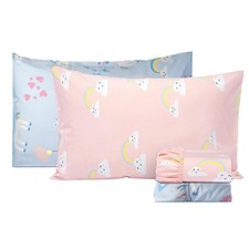 100 Cotton 210TC Kids Bedsheet, Twin Fitted Sheet, Toddler Bed, 4-Piece Set ...