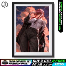 CHAINSAW MAN Denji Makima Anime Wall Art Picture Poster Print BUY 2 GET 2 FREE