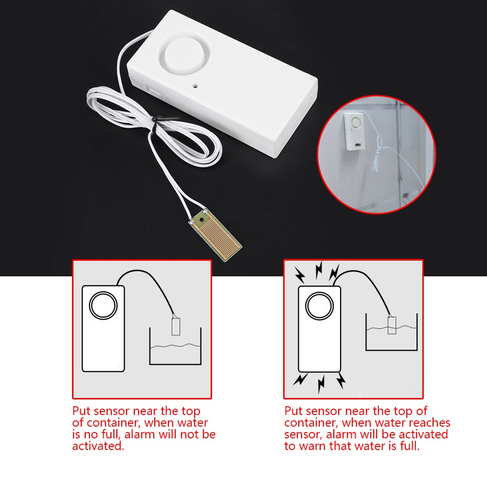 Water Sensor 120dB Water Detector Low Power Consumption Water Alarm