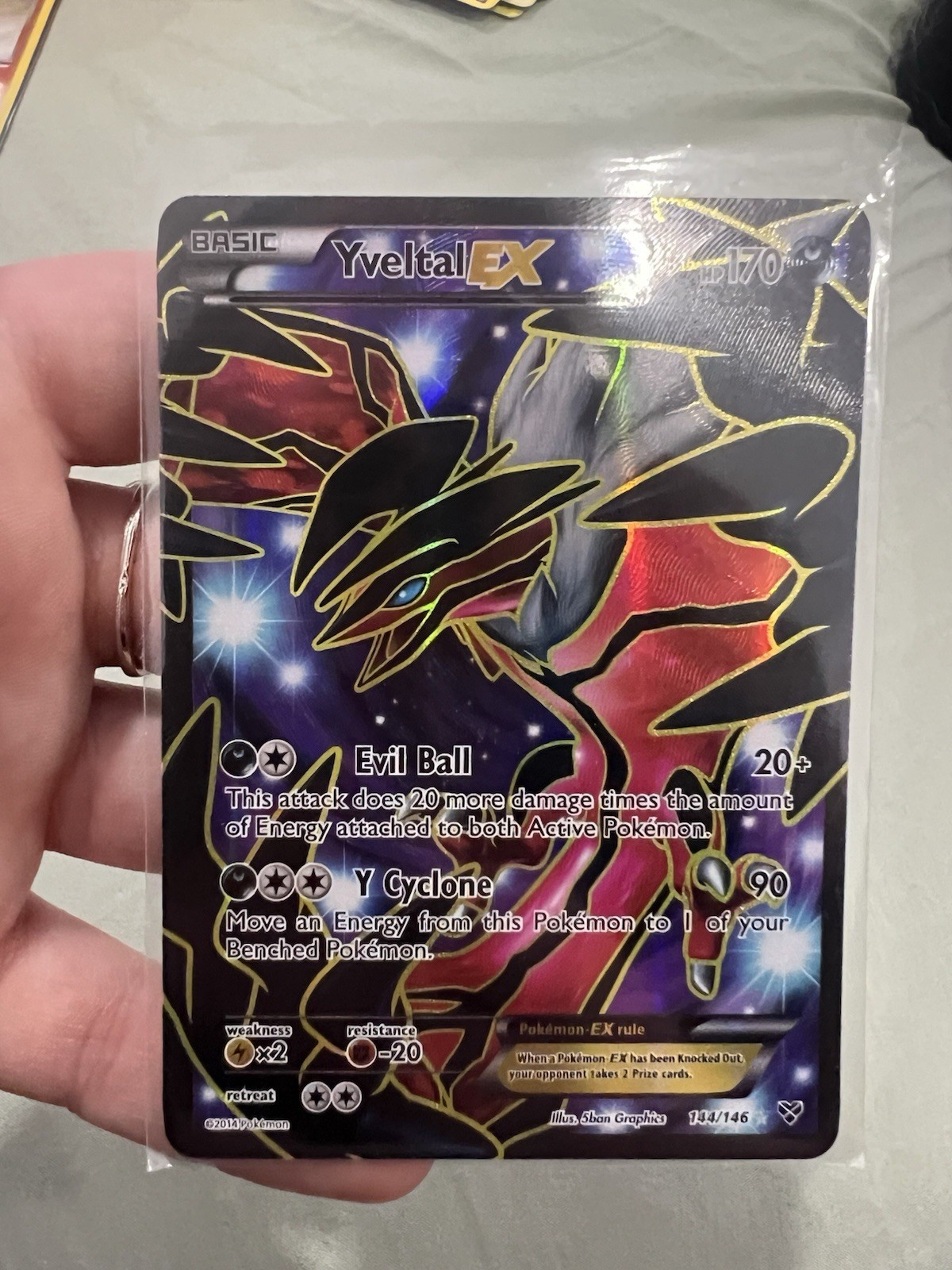 Pokemon TCG XY Base Set #144/146 Yveltal EX (144 Full Art) Ultra Rare