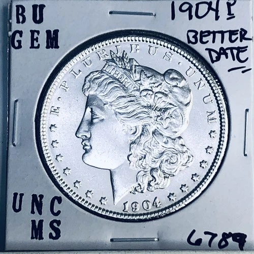 1904 P BU GEM MORGAN SILVER DOLLAR UNC MS+++ U.S. MINT RARE COIN 6789